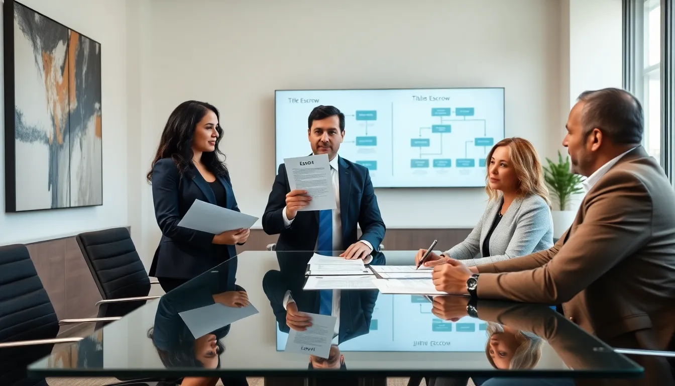 diverse team discussing real estate in a modern office setting